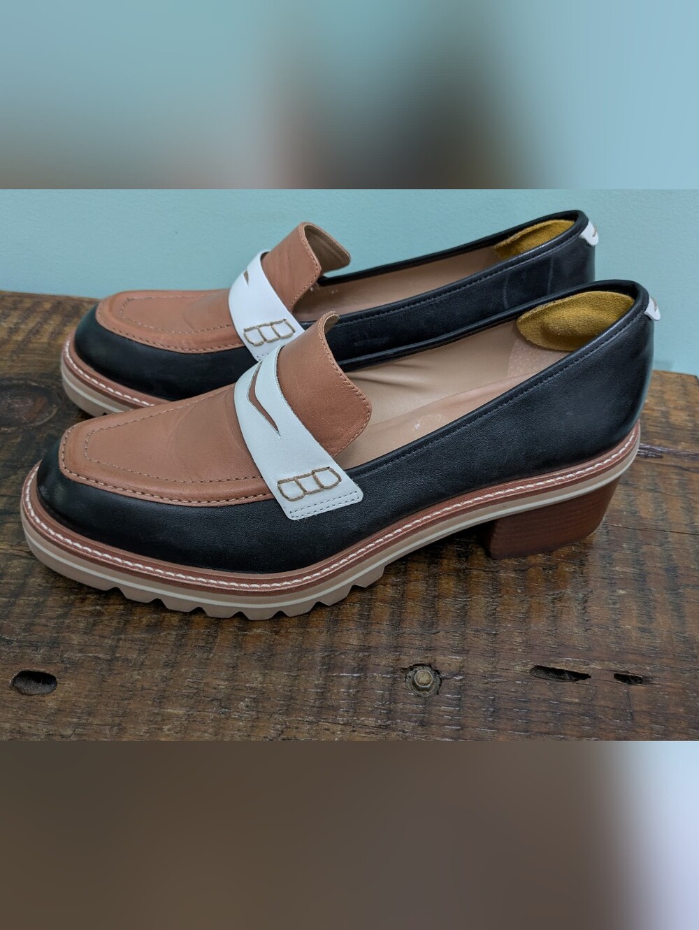 Bernardo Leather Lug Sole Platform Loafer - Selma, Sz 9.5